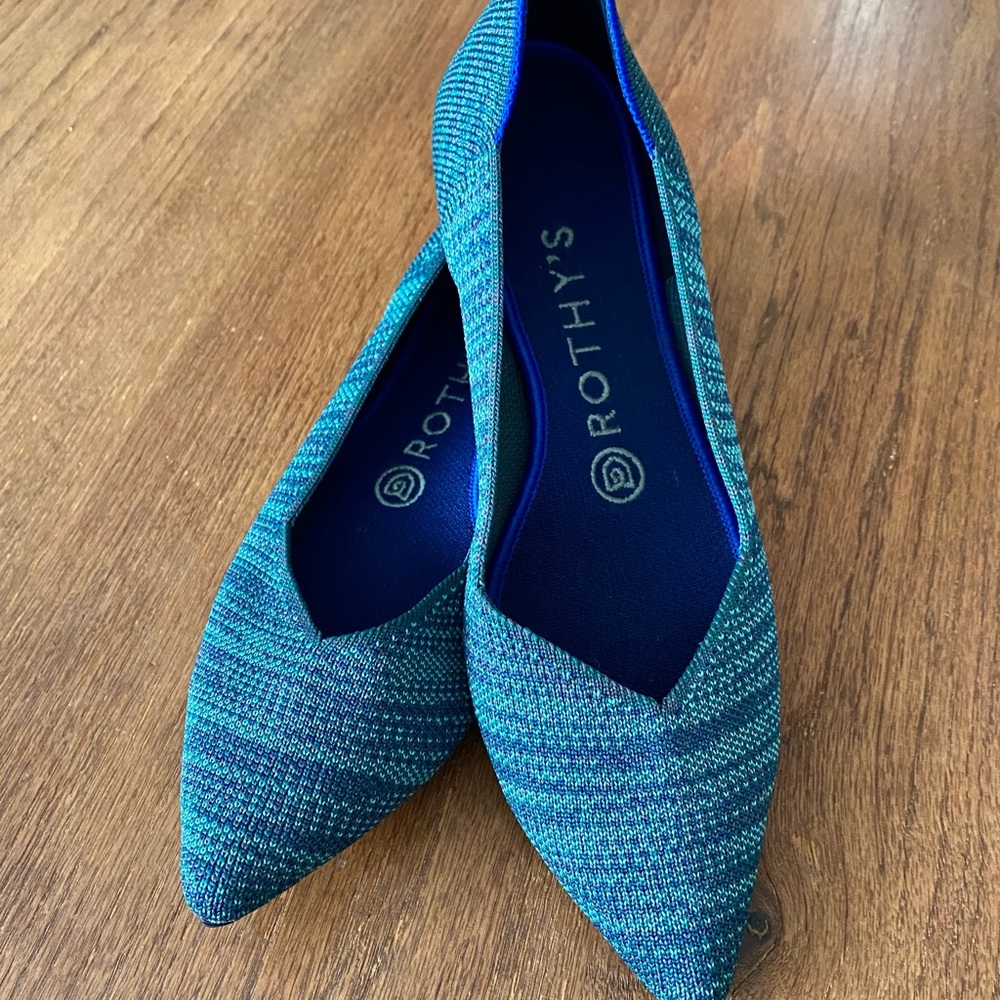 RARE&RETIRED AQUA HEATHER ROTHYS POINTS FLATS